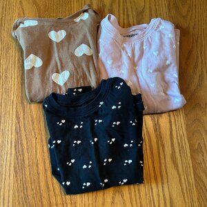 Old Navy Girls Long-Sleeve Heart Tee Lot | 5T | 3 Pieces